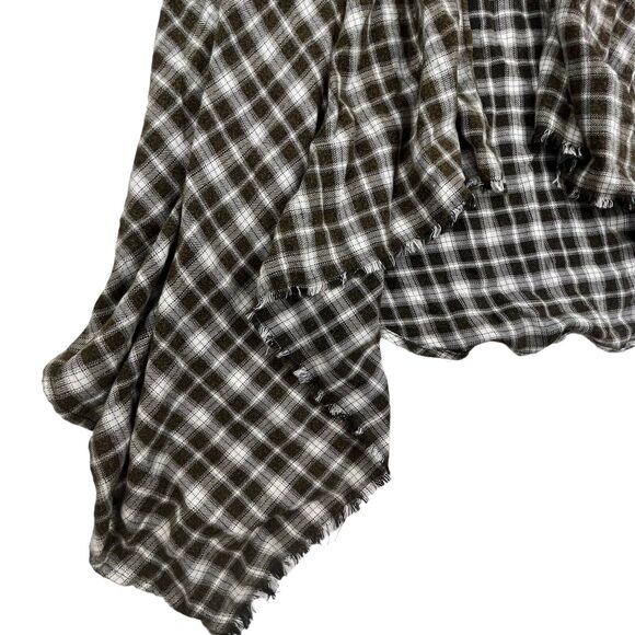 Knox Rose Top Women’s Size XS Open Front Wraparound Lightweight Flannel Plaid - Picture 7 of 12